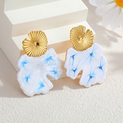 304 Stainless Steel Stud Earrings SA-CBA065A-03A-G-1