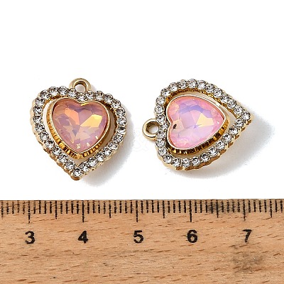 UV Plating Alloy Glass Pendants FIND-K032-16G-1