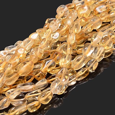 Heated Natural Citrine Beads Strands X-G-P497-01C-39-1