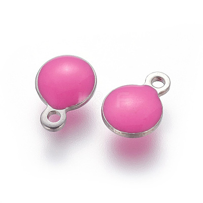 304 Stainless Steel Enamel Charms STAS-O122-D-09P-1