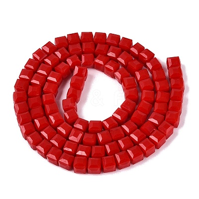 Opaque Glass Beads Strands GLAA-R041-8x8mm-C05-1
