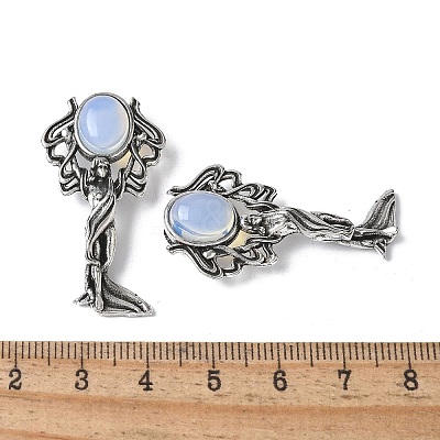 Angel Brass Opalite Pendants KK-D361-02AS-20-1