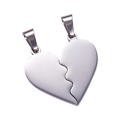 Tarnish Resistant 304 Stainless Steel Split Pendants STAS-F213-01P-1