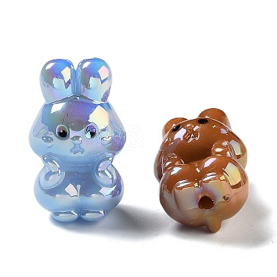 UV Plating Iridescent Acrylic Beads MACR-D032-10-1