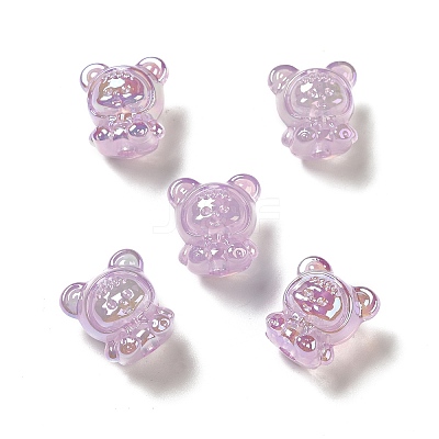 UV Plating Rainbow Iridescent Acrylic Beads PACR-M002-01D-1