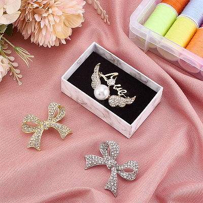 3Pcs 3 Styles Zinc Alloy Rhinestone Brooches for Backpack Clothes JEWB-AR0001-17-1