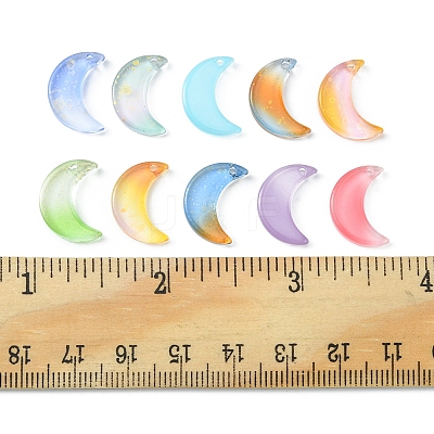 50Pcs Gradient Color Glass Pendants GLAA-FS0001-48-1
