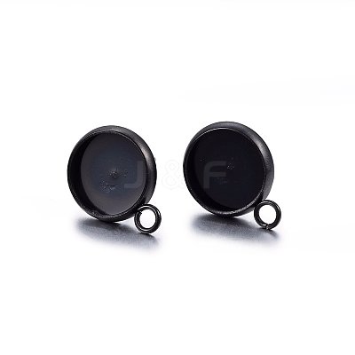 304 Stainless Steel Stud Earring Settings STAS-H467-08B-10mm-1