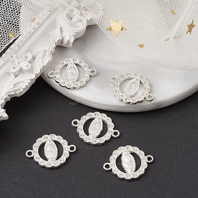 Flat Round Alloy Connector Charms FIND-YW0003-44-1