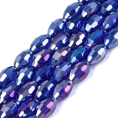 Electroplate Transparent Glass Beads Strands GL-N002-01A-A14-1