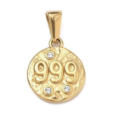 Textured 304 Stainless Steel Pendants STAS-A140-02G-9-1