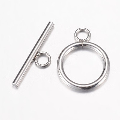 Tarnish Resistant 304 Stainless Steel Toggle Clasps STAS-P100-07P-1