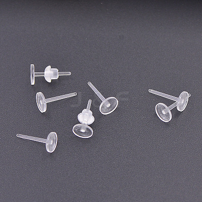 Plastic Flat Round Stud Earring Findings X-KY-P007-N01-1
