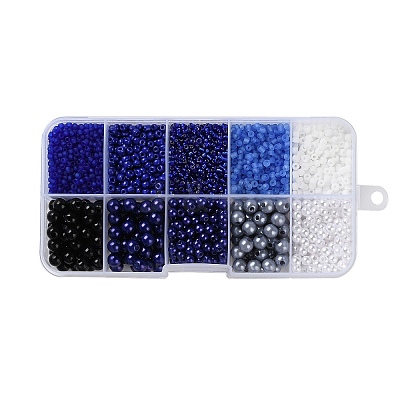 DIY 10 Grids ABS Plastic & Glass Seed Beads Jewelry Making Finding Beads Kits DIY-G119-01B-1