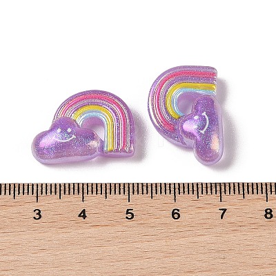 Glitter Plated Resin Cabochons LS-RESI-H163-07D-1