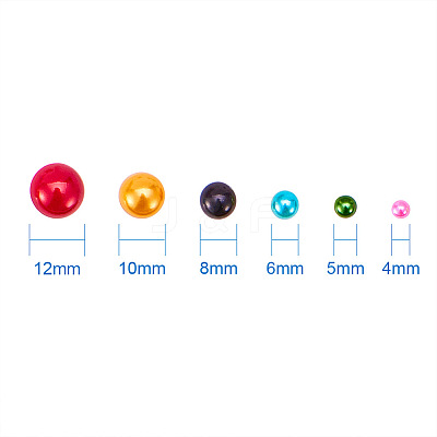 1Box ABS Plastic Imitation Pearl Dome Cabochons SACR-PH0001-M-1