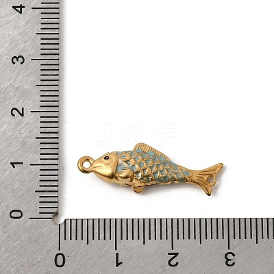 304 Stainless Steel Enamel Fish Connector Charms STAS-B128-54G-06-1