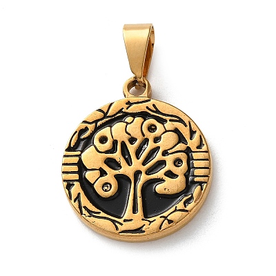 201 Stainless Steel Enamel Pendants STAS-U053-03G-1
