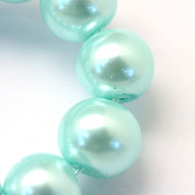 Baking Paint Pearlized Glass Pearl Round Bead Strands X-HY-Q003-4mm-45-1