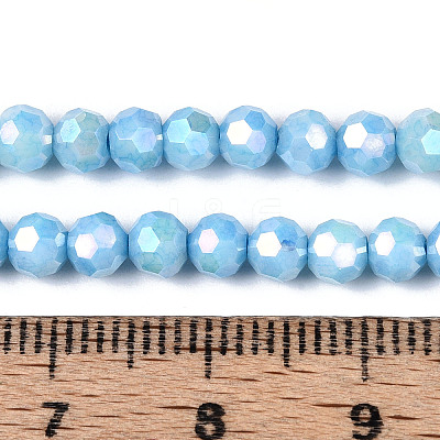 Anti-Tarnish Electroplate Glass Beads Strands LS-EGLA-T021-4mm-15-10-1