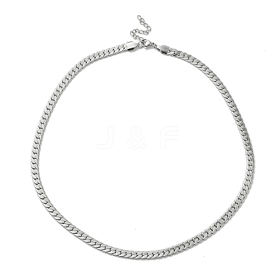 Non-Tarnish 304 Stainless Steel Cuban Link Chain Necklace NJEW-K249-01A-P-1