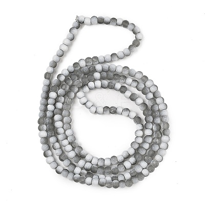 Frosted Crackle Glass Beads Strands GLAA-U001-4mm-M06-1