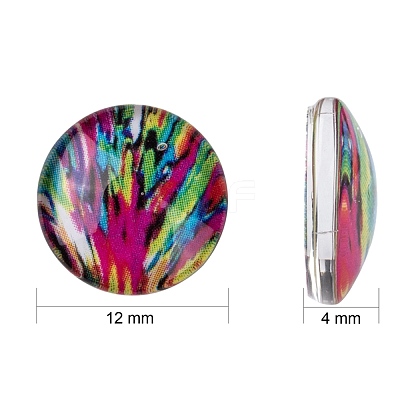 Mosaic Printed Glass Half Round/Dome Cabochons X-GGLA-N004-12mm-G-1