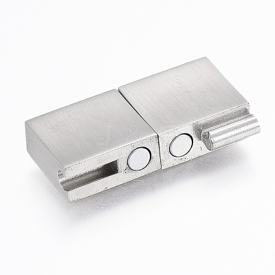 Tarnish Resistant 304 Stainless Steel Magnetic Clasps with Glue-in Ends STAS-F130-75P-1