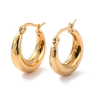 PVD Vacuum Plating 304 Stainless Steel Chunky Hoop Earrings for Women EJEW-F280-06A-G-1