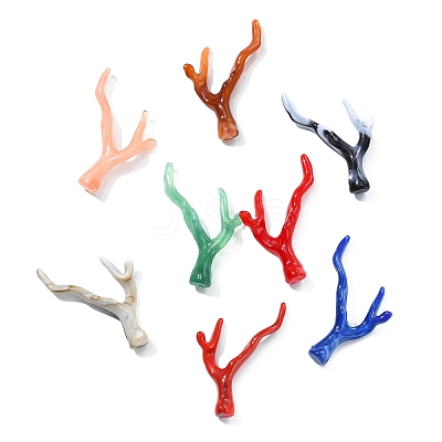 32Pcs 8 Styles Opaque Acrylic Pendants OACR-CJ0002-51-1