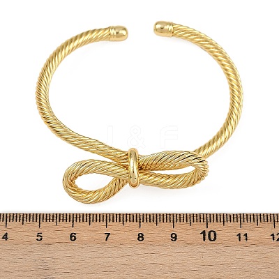 Twisted Brass Cuff Bangles BJEW-C112-07G-1