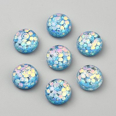Transparent Resin Cabochons RESI-WH0038-47B-1