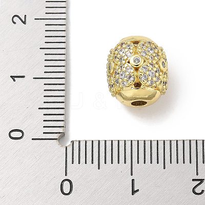 Rack Plating Brass Micro Pave Cubic Zirconia Beads KK-L224-030G-1