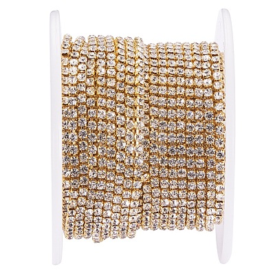 Brass Rhinestone Strass Chains CHC-T001-SS6-01C-1
