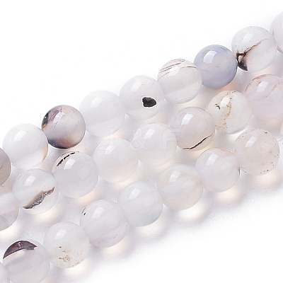 Natural Dendritic Agate Beads Strands G-I261-B03-4mm-1