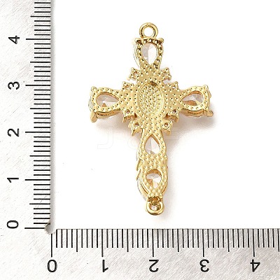 Rack Plating Brass Micro Pave Cubic Zirconia Links KK-P287-51G-02-1