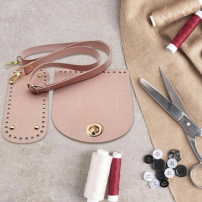 1 Set Handmade PU Leather Crochet Shoulder Bag Accessories Kits PURS-CL0001-37B-1
