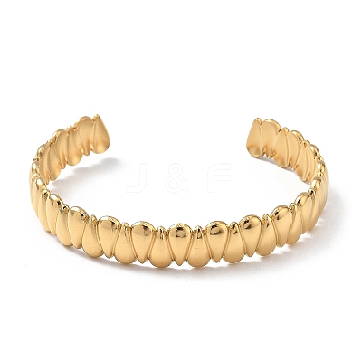Ion Plating(IP) 304 Stainless Steel Cuff Bangles for Women BJEW-Z078-13G-1