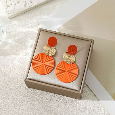 3-Round Alloy Dangle Stud Earrings FS-WG460DD-01-1