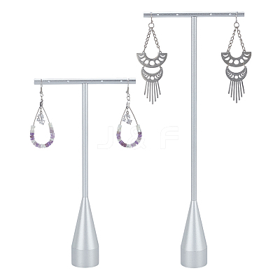 2 Sets 2 Styles Alloy T Bar Single Dangle Earring Display Stands EDIS-DR0001-13-1