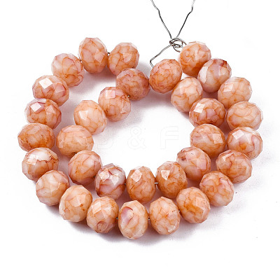 Opaque Baking Paint Glass Beads Strands EGLA-N006-009C-A15-1