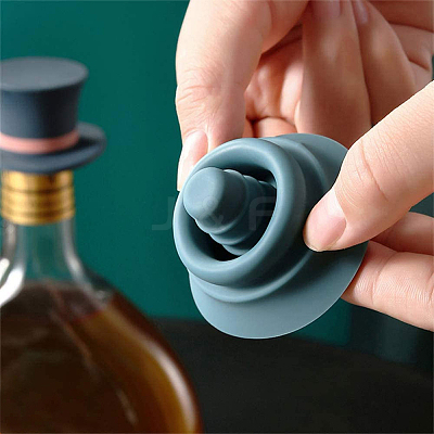 3Pcs 3 Colors Silicone Red Wine Bottle Stoppers SIL-WR0001-03-1