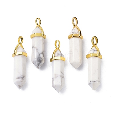 Natural Howlite Pointed Pendants G-G025-01G-43-1