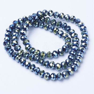 Electroplate Transparent Glass Beads Strands EGLA-A034-T10mm-UA09-1