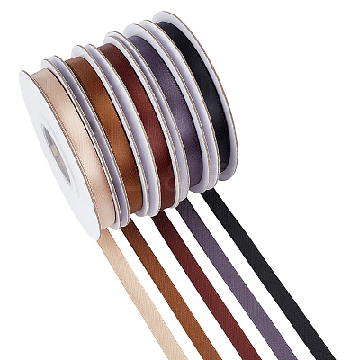 5 Rolls Single Face Polyester Satin Ribbon SRIB-CY0001-38B-1