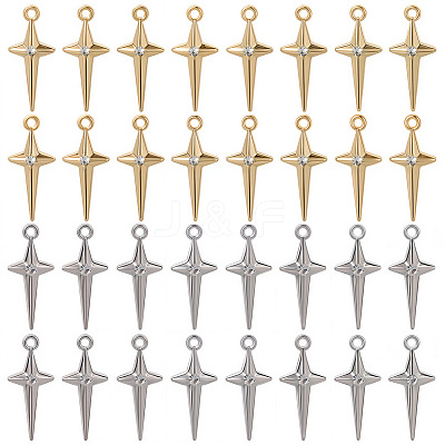 40Pcs 2 Colors Alloy Rhinestone Pendants FIND-SC0016-42-1