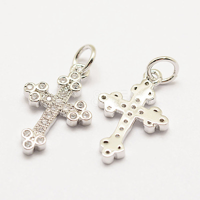 Brass Micro Pave Grade AAA Cubic Zirconia Pendants LS-ZIRC-G090-02P-NR-1