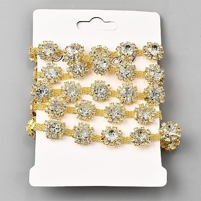 Alloy Rhinestone Cup Chains LCHA-WH0001-06G-1