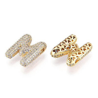 Brass Micro Pave Cubic Zirconia Pendants KK-N254-06G-M-1