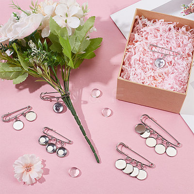 10Pcs 5 Styles Steel Heavy Duty Safety Pins Brooch Pins JEWB-DR00005-1